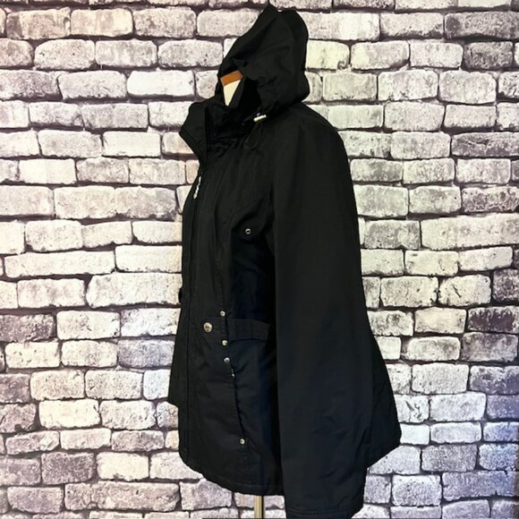 Details Intl Black Long Sleeve Hooded Coat Size L - Picture 4 of 10